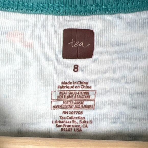 Tea Collection Boys Green Turtle Pajama Set Size 8 - Picture 7 of 8